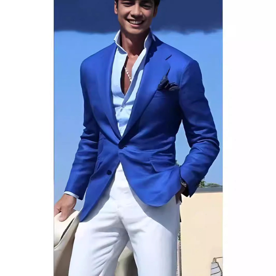 Blazer en lin élégant pour hommes avec coupe slim Chic und Stil