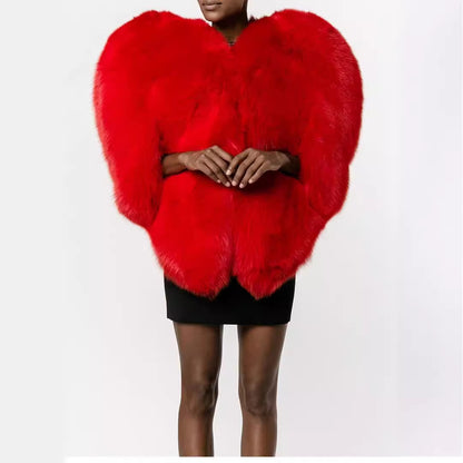 Dames Blouse en fourrure synthétique extravagante Chic und Stil