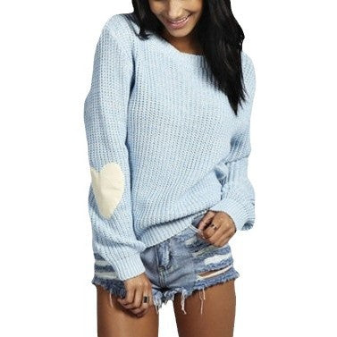 Pull en tricot pour femmes avec appliqués en forme de cœur et coupe décontractée Chic und Stil