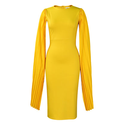 Femme Robe élégante avec des manches plissées raffinées et une coupe cintrée Chic und Stil