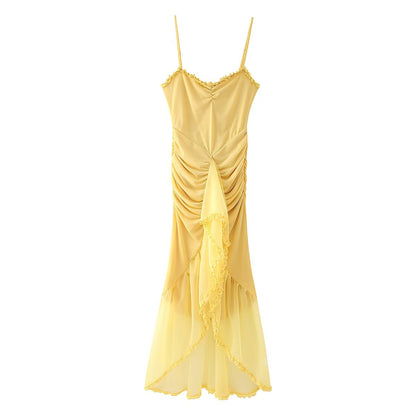 Robe maxi femme avec un design élégant à volants et un drapé artistique Chic und Stil