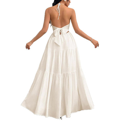 Robe maxi à bretelles pour dames avec volants Chic und Stil