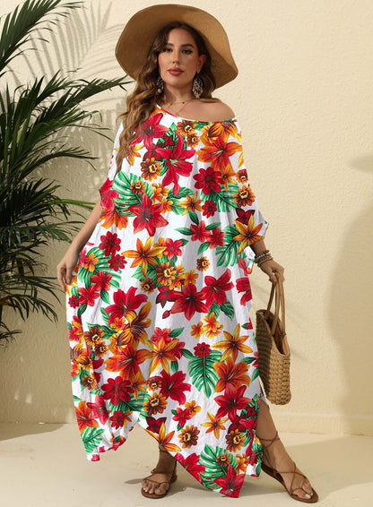 Robe maxi de couverture floral pour femmes Chic und Stil