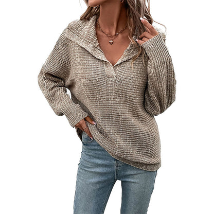 Pull en tricot confortable pour femmes avec col large et finitions de manches modernes Chic und Stil