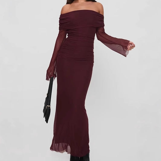 Robe maxi sans manches pour femmes avec détails en dentelle et design sans épaules Chic und Stil