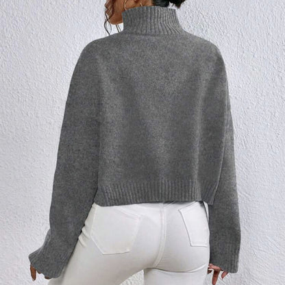 Dames pull col tendance en laine douce Chic und Stil