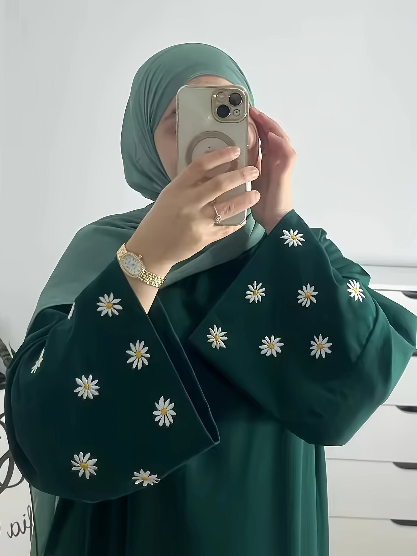 Robe tunique élégante pour femmes avec motif floral brodé Chic und Stil