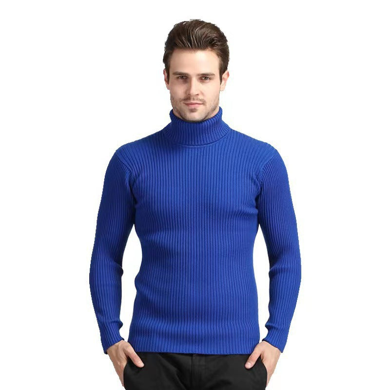 Pull à col roulé pour hommes en fine maille côtelée Chic und Stil