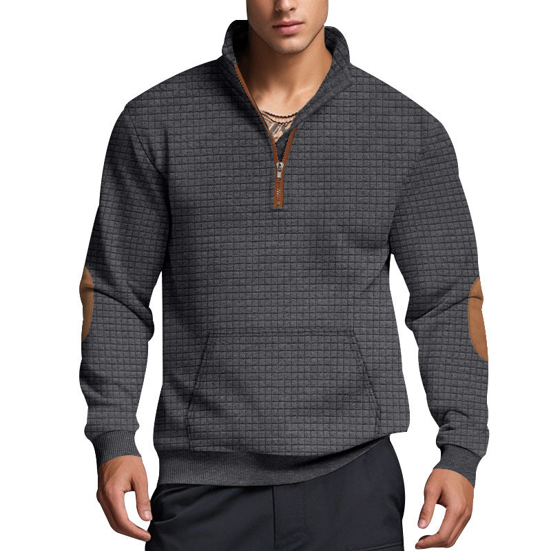 Structured fleece pullover for men with trendy high collar Chic und Stil