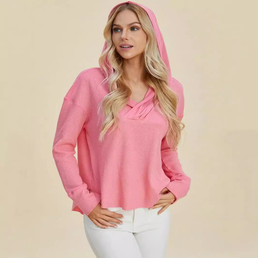 Dames de loisirs Sweat à capuche avec décolleté raffiné Chic und Stil