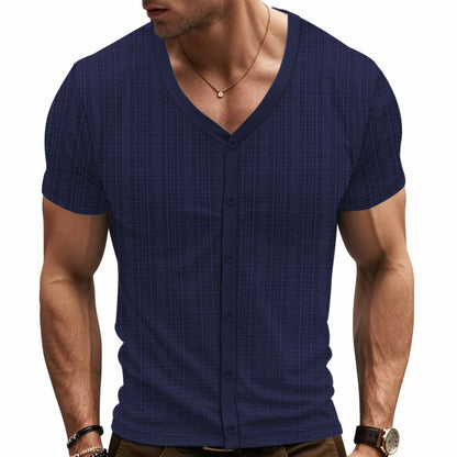 Chemise à manches courtes pour hommes avec design structuré Chic und Stil