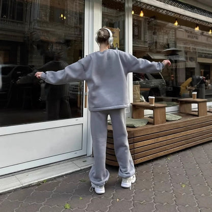 Ensemble de pull décontracté pour femmes et pantalon large Chic und Stil