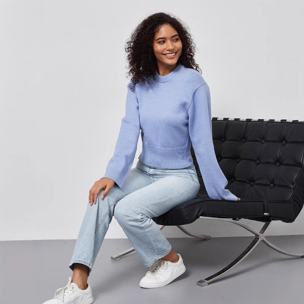 Pull féminin décontracté avec des manches évasées Chic und Stil