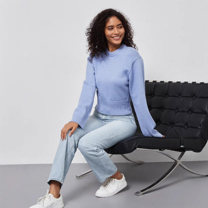 Pull féminin décontracté avec des manches évasées Chic und Stil
