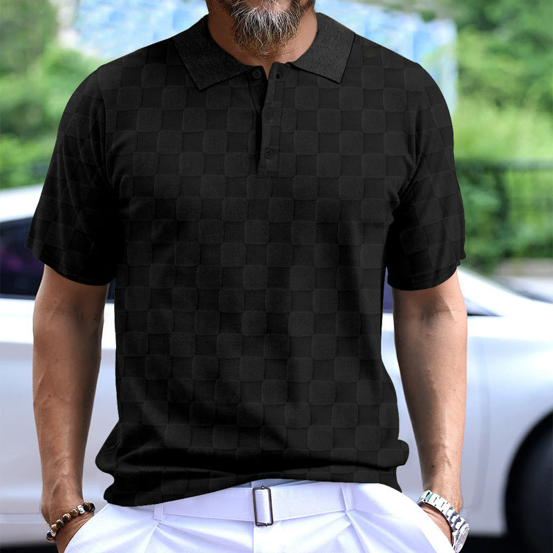 Chemise polo pour hommes avec un motif à carreaux moderne et en coton respirant Chic und Stil