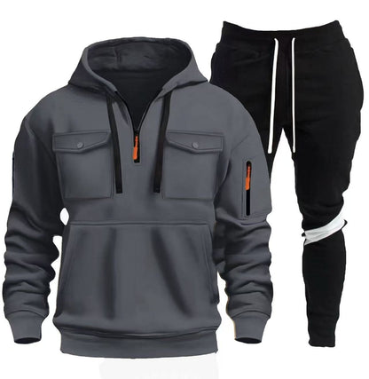 Practical hoodie jacket for men with chic and stylish sports pants