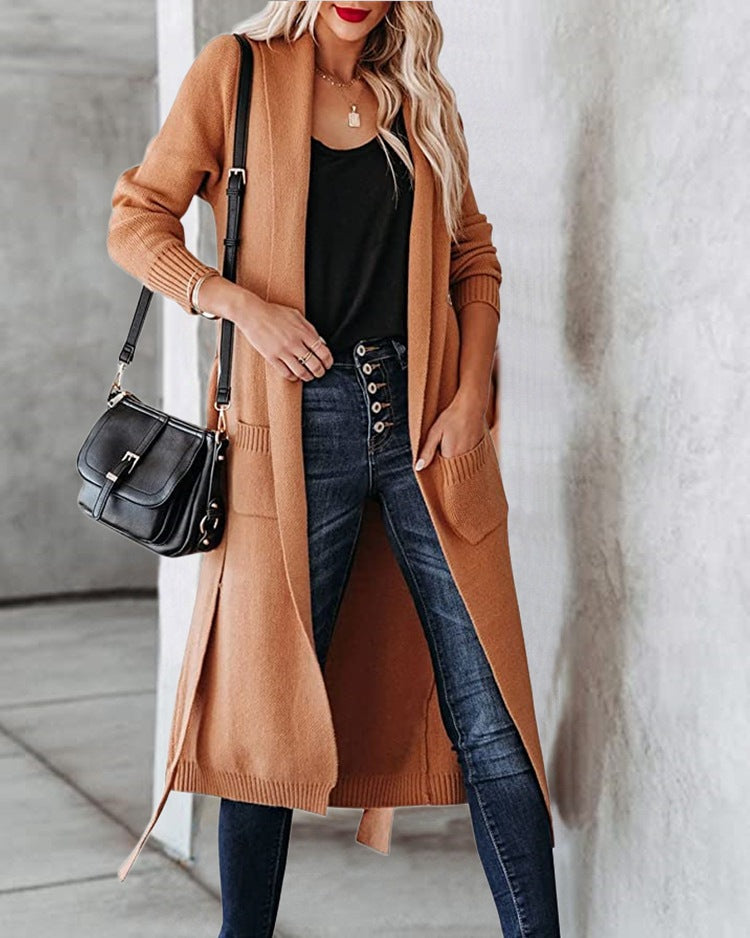 Cardigan pour femmes en tricot à design ouvert et poches pratiques Chic und Stil