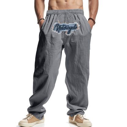 Men's casual leisure pants with a drop crotch and side pockets Chic and style