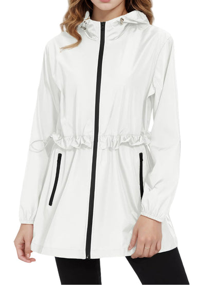 Ladies Light Transition Jacket with Adjustable Drawstring and Side Pockets Chic and Style