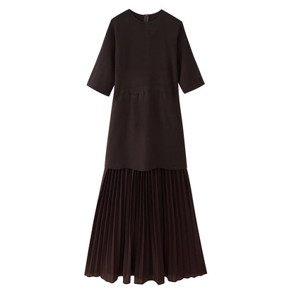 Robe maxi femme avec design plissé de haute qualité et coupe moderne Chic und Stil
