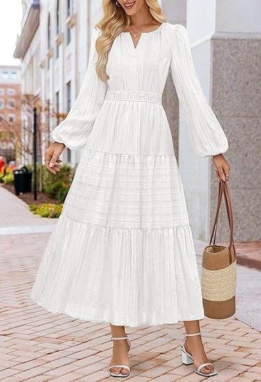 Robe maxi pour femmes avec des manches volumineuses et un ourlet flottant Chic und Stil