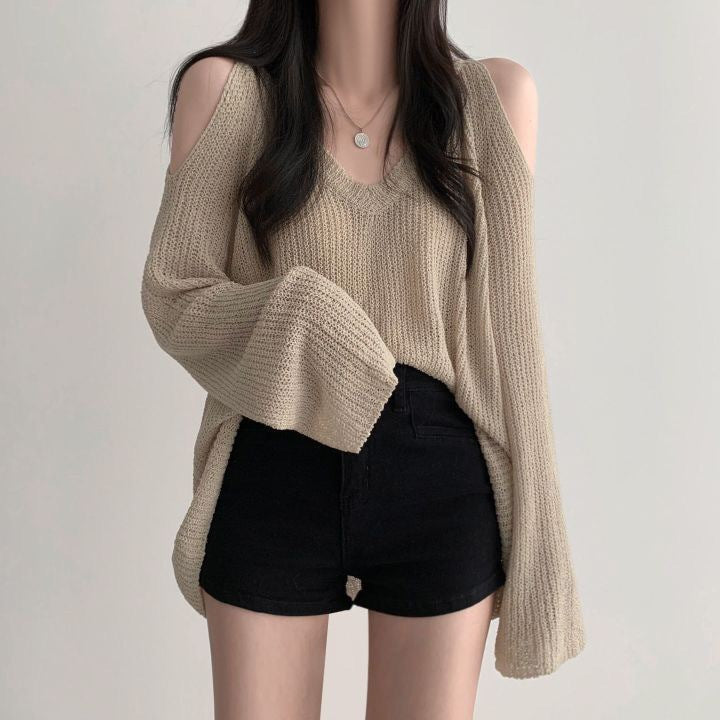 Pull décontracté pour femme avec épaules dénudées et coupe large Chic und Stil