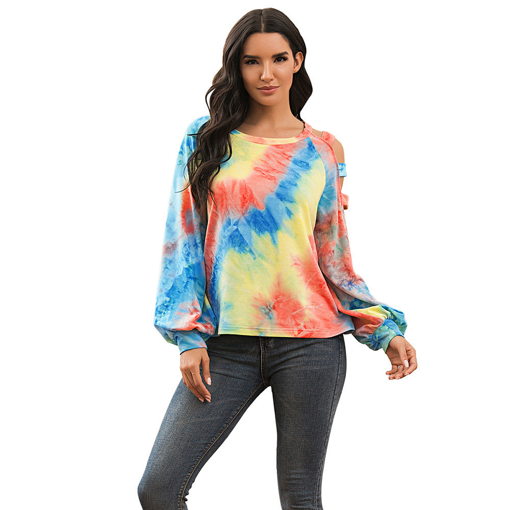 Pull à capuche décontracté pour femmes avec un motif tie-dye à la mode Chic und Stil
