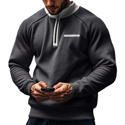 Functional pullover for men with short zip Chic and Style