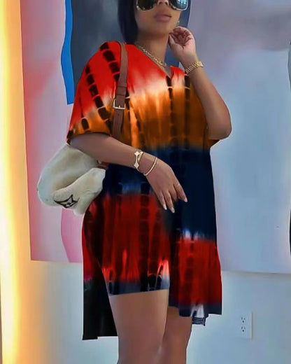 Robe d'été décontractée pour femmes au design batik unique Chic und Stil