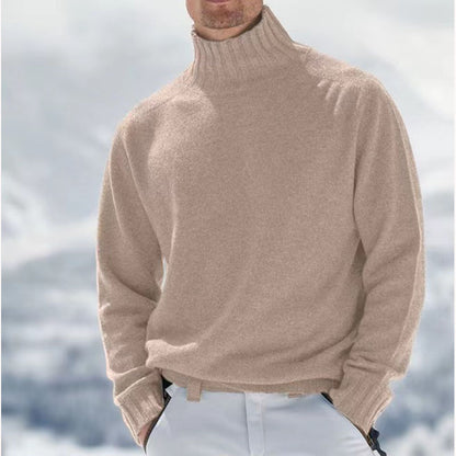 Pull à col roulé pour hommes en laine de haute qualité avec des détails texturés Chic und Stil