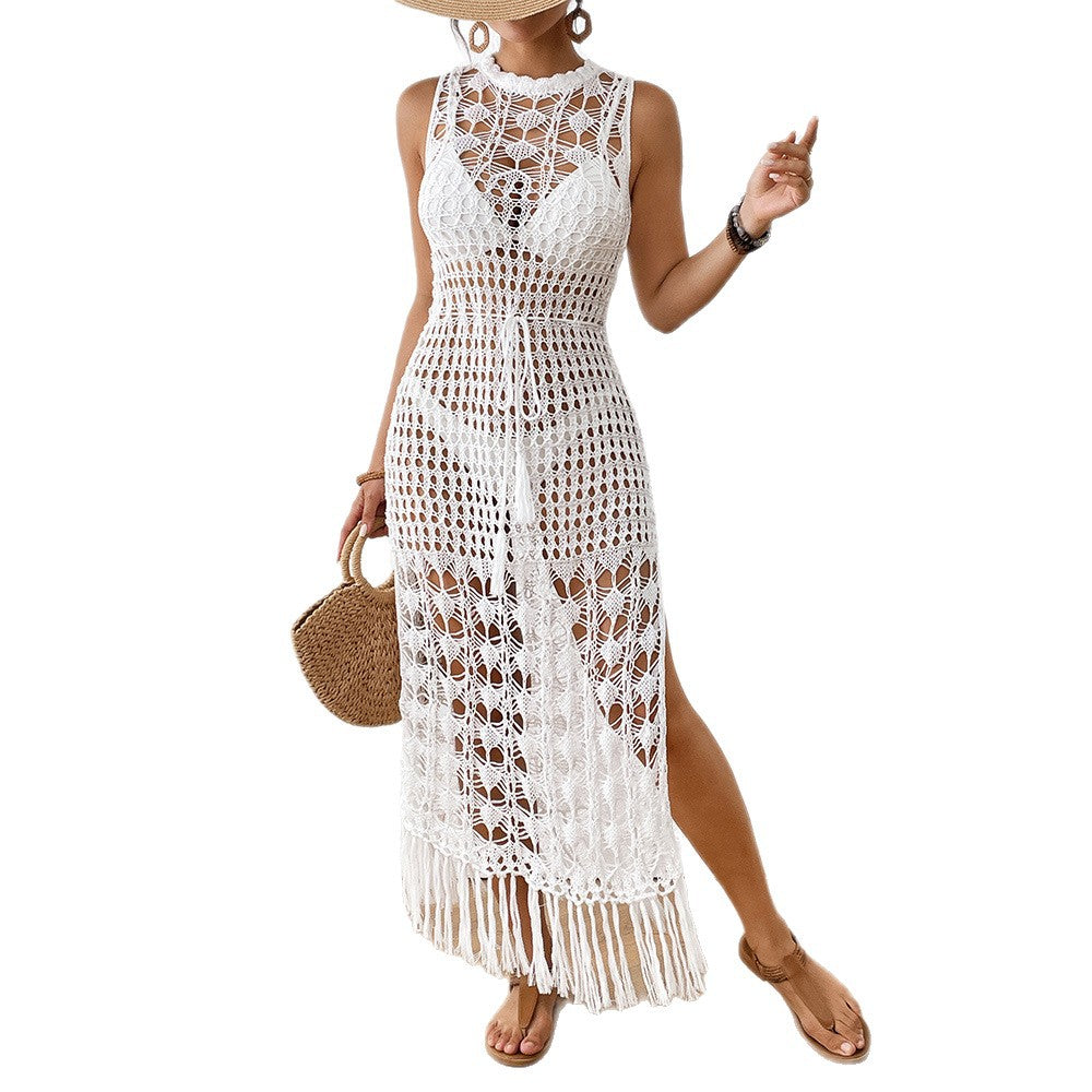 Robe maxi à franges en crochet pour dames Chic und Stil
