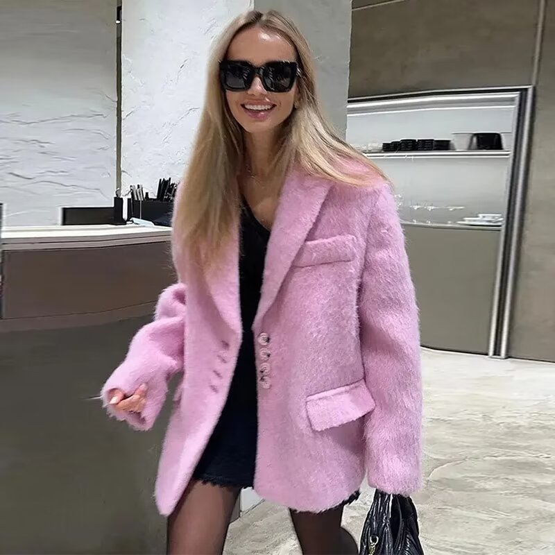 Ladies Fashion Oversized Jacket with Luxurious Lining Chic and Style