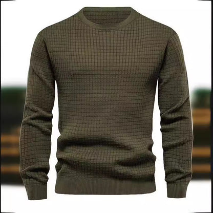 Pull élégant structuré pour hommes avec col rond et manches longues Chic und Stil