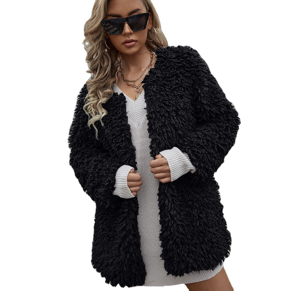 Ladies Cozy Robe with Plush Faux Fur Chic and Style
