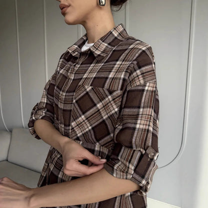 Chemise en flanelle pour femmes avec motif à carreaux Chic und Stil