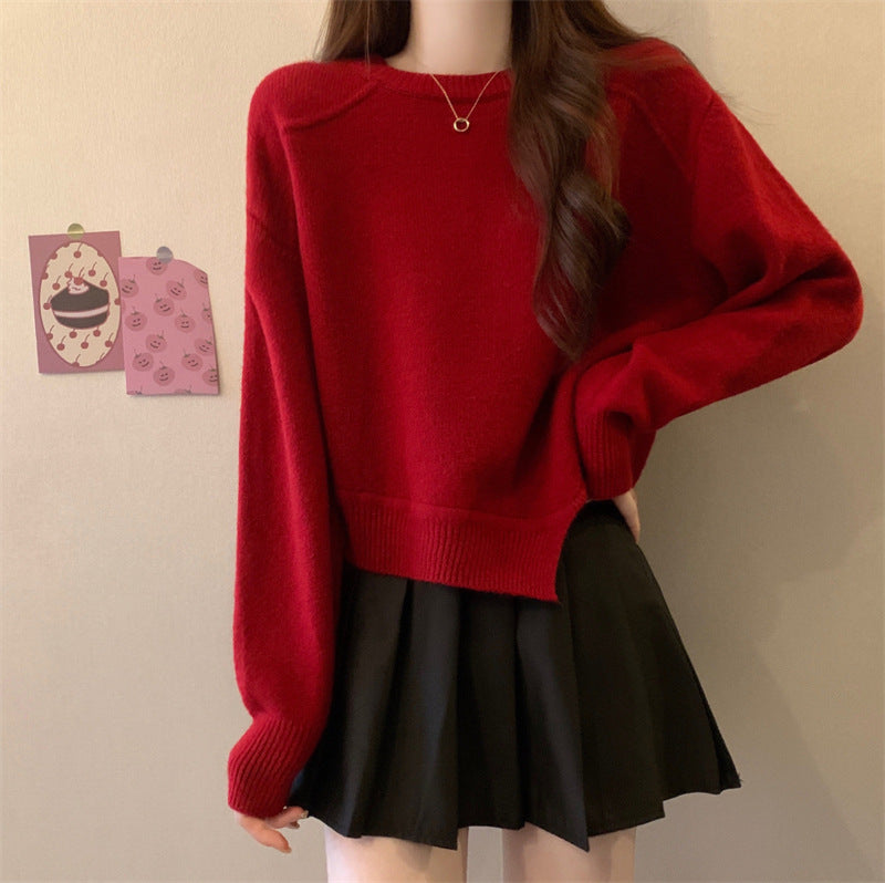 Pull en tricot décontracté pour femmes avec épaules tombantes et fine texture Chic und Stil