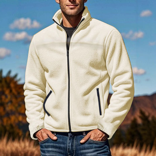 Veste en polaire pour hommes avec col haut et poches zippées pratiques Chic und Stil