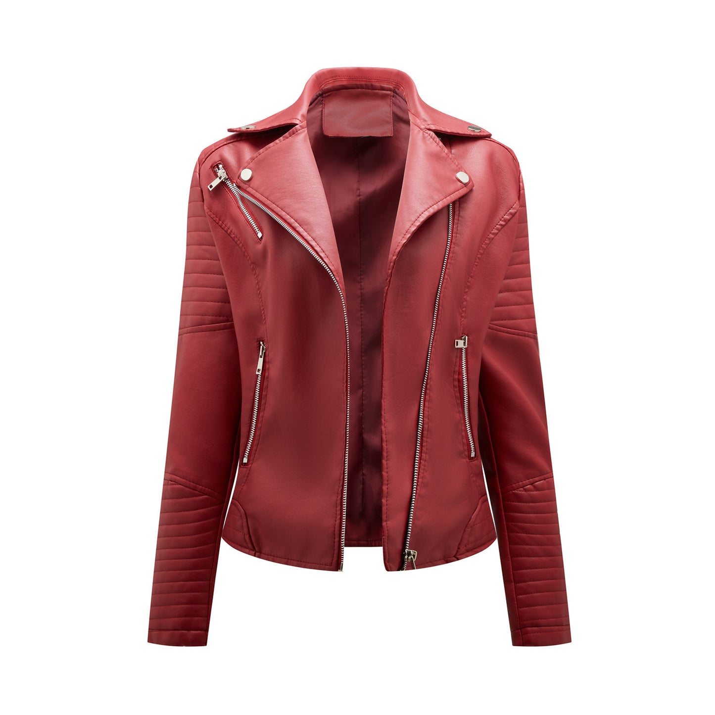 Biker jacket in faux leather for women with striking stitching details Chic and Style