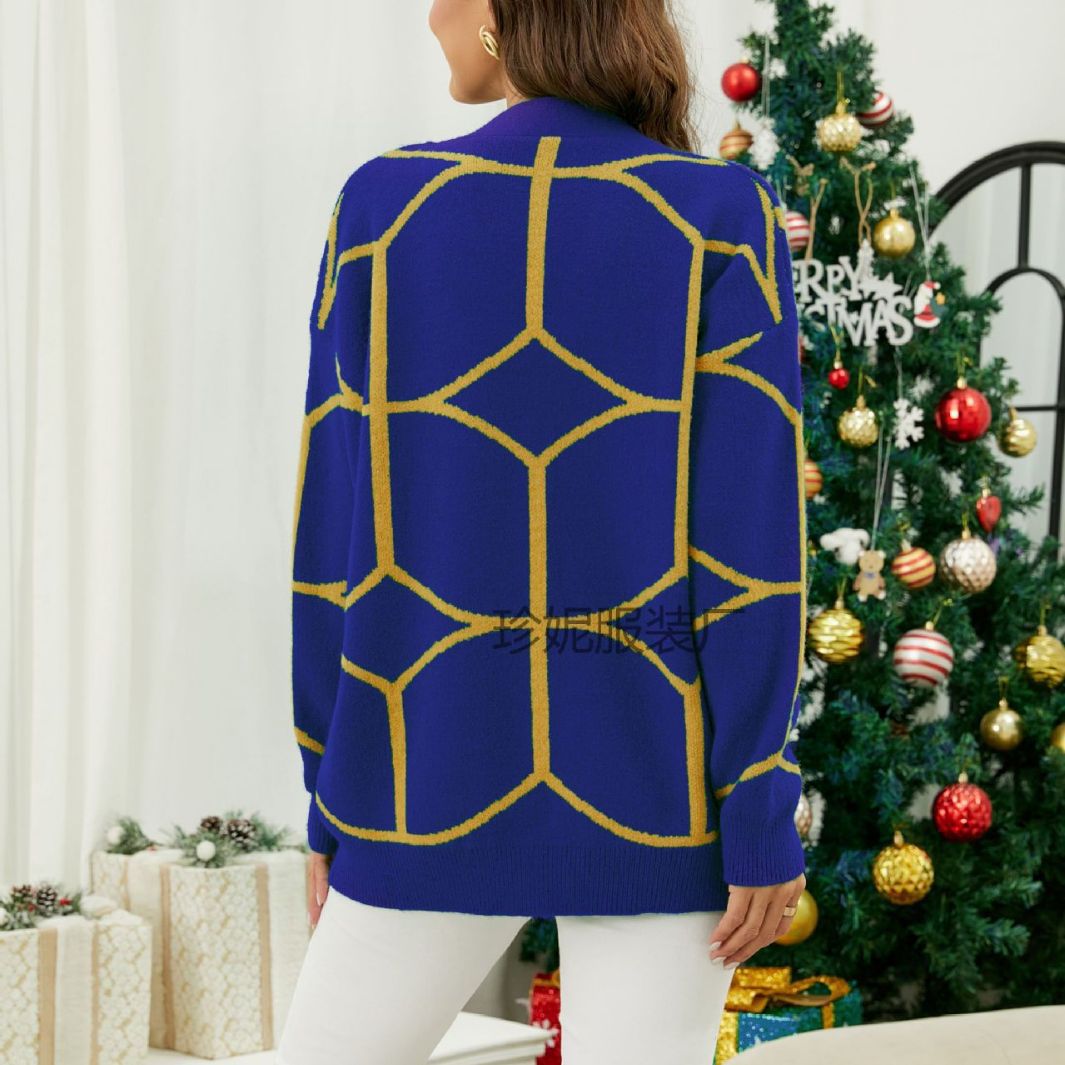 Damen Pulli douillet avec motif géométrique Chic und Stil