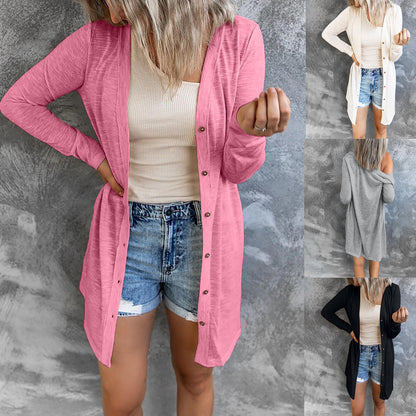 Cardigan long pour femmes avec des boutons pratiques et une coupe décontractée Chic und Stil