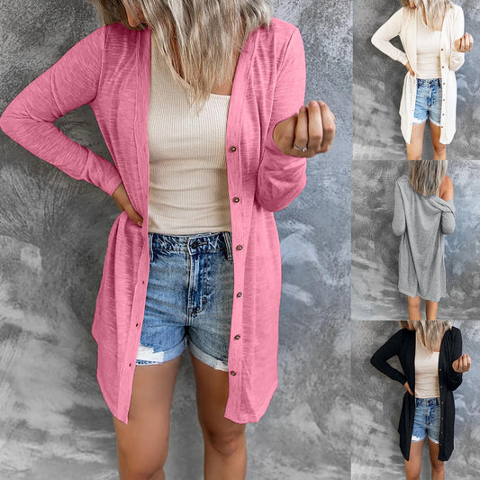 Cardigan long pour femmes avec des boutons pratiques et une coupe décontractée Chic und Stil