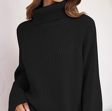 Dames pull en cachemire à maille fine avec col haut et coupe ample Chic und Stil