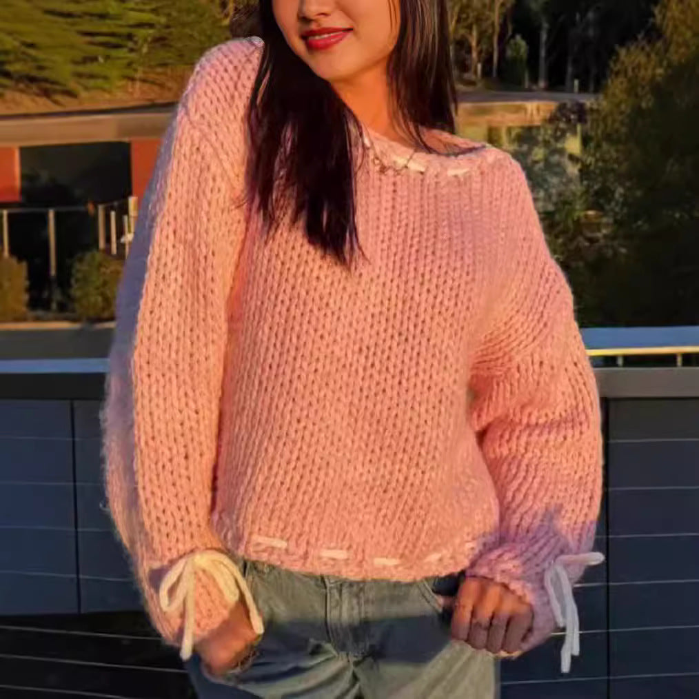 Pull en gros tricot pour femmes avec des détails ludiques et une coupe décontractée Chic und Stil