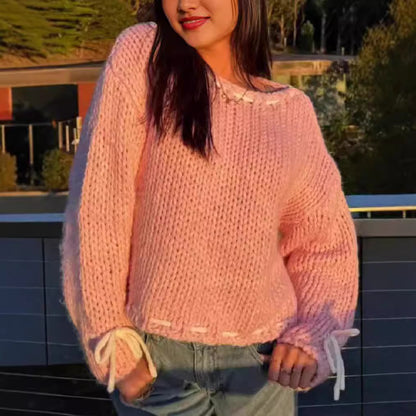 Pull en gros tricot pour femmes avec des détails ludiques et une coupe décontractée Chic und Stil