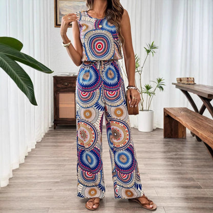 Combinaison bohème à jambes larges pour dames Chic und Stil