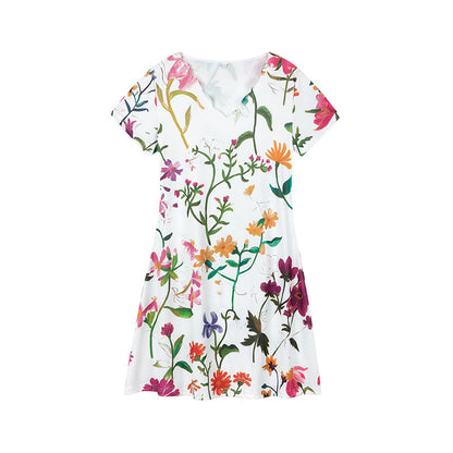 Robe courte à manches courtes imprimé floral Chic und Stil