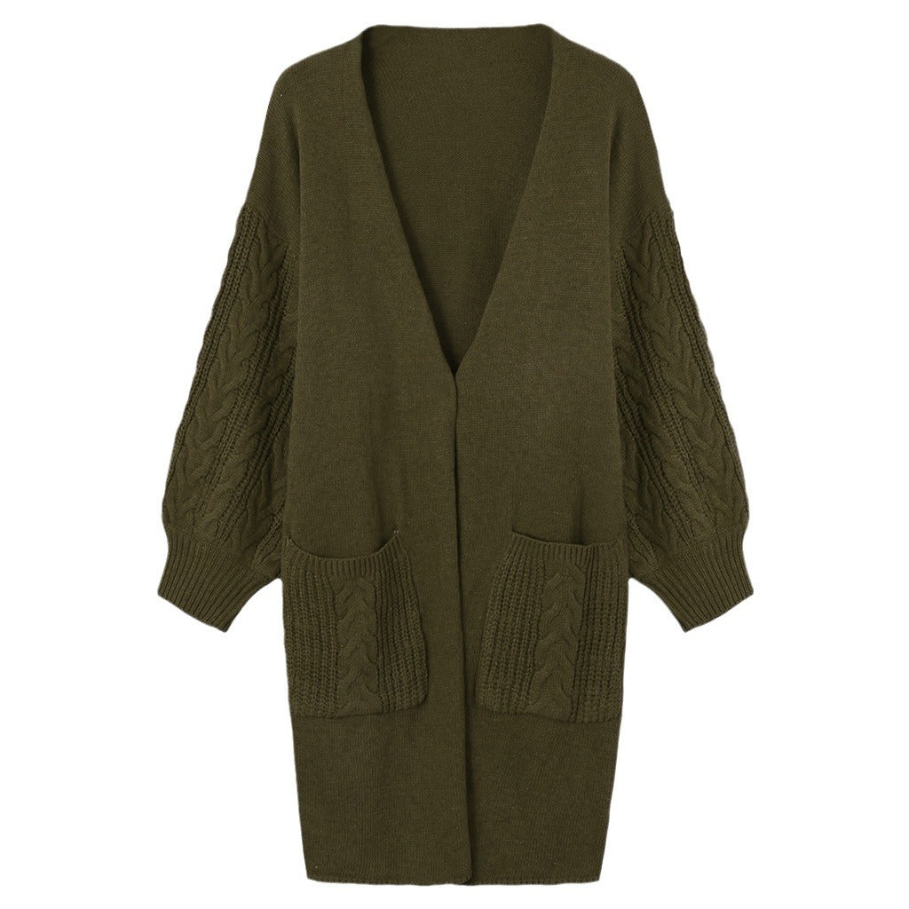 Cardigan long pour femme en tricot avec motif en relief et poches pratiques Chic und Stil