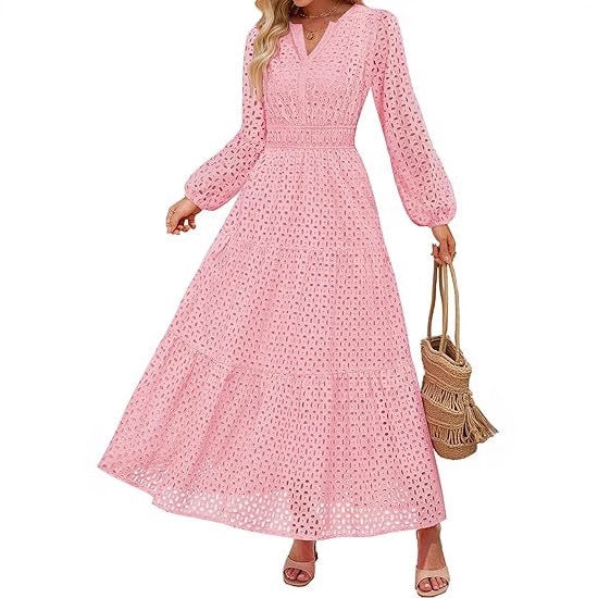 Robe maxi pour femmes au design élégant en crochet Chic und Stil