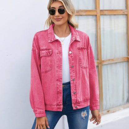 Veste en denim pour dames avec un motif léopard stylé et des poches pratiques Chic und Stil