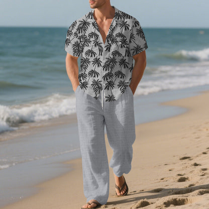 Casual men's outfit with tropical print and comfortable pants Chic and Style
